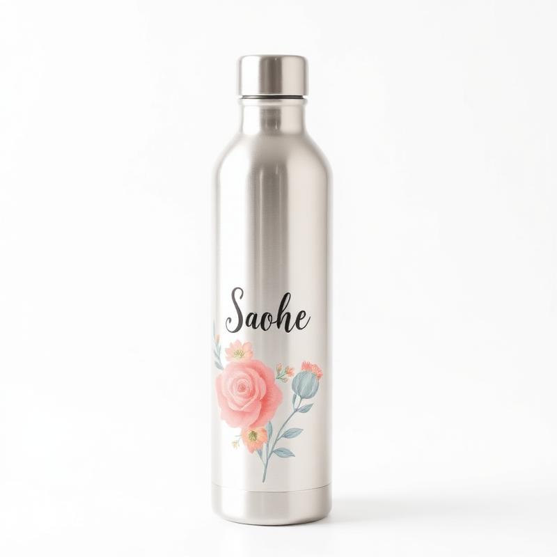 Personalized water bottle with a printed design